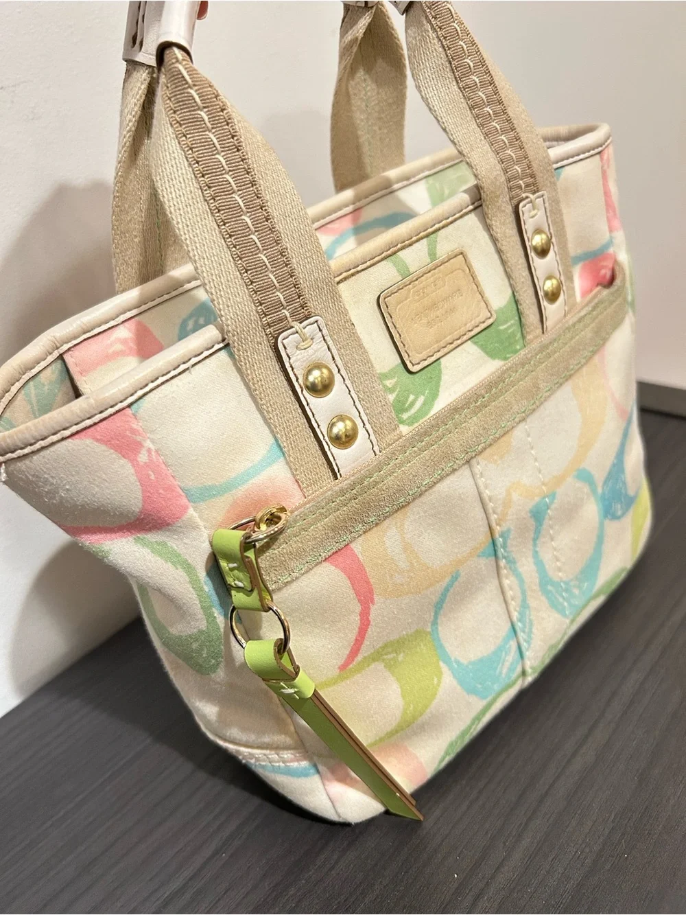 Coach Vintage Hampton Signature Scribble Mini Tote Bag GUC